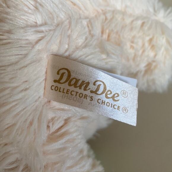 Dan Dee Cream‎ Plush Dog 9 Inch Stuffed Animal Soft Fur Bow Tie w/Red Hearts - Picture 6 of 9